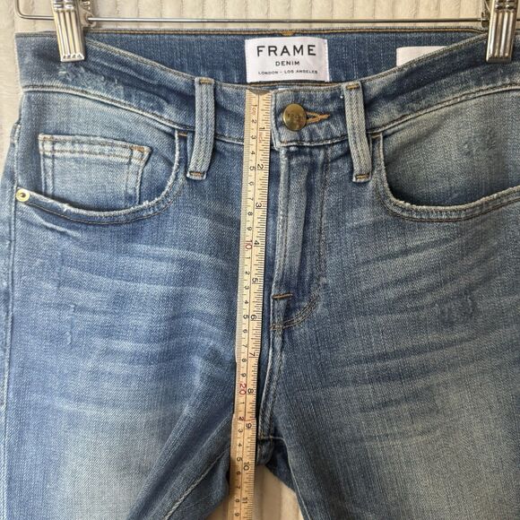 Frame Denim Le Boy Mid Rise Jeans in Levine Wash Womens Size 25 - Picture 8 of 14